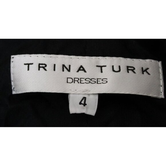 Trina Turk Daijah Silk Maxi Dress Size 4 Black Cowl Neck Luxe Bell Sleeve - Picture 5 of 6